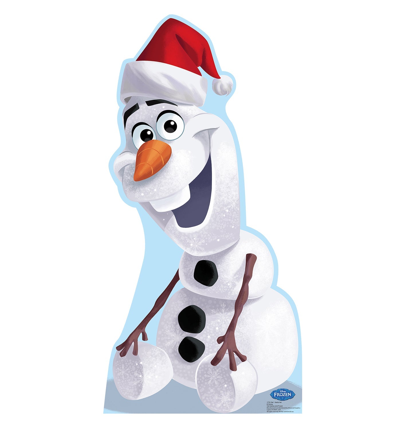 Olaf Santa Hat - Frozen Cardboard Cutout