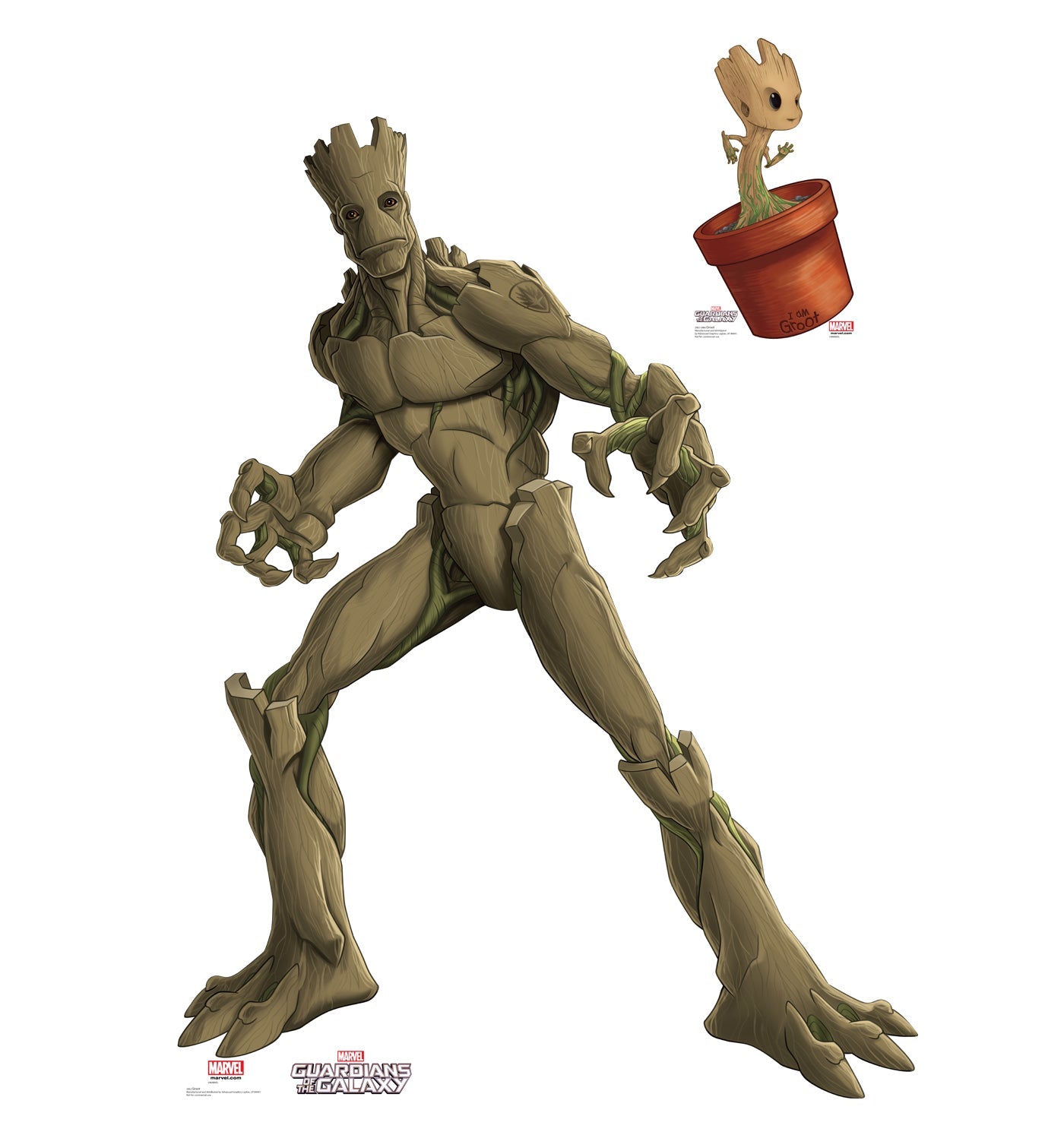 Groot and Lil Groot Animated Cardboard Cutout