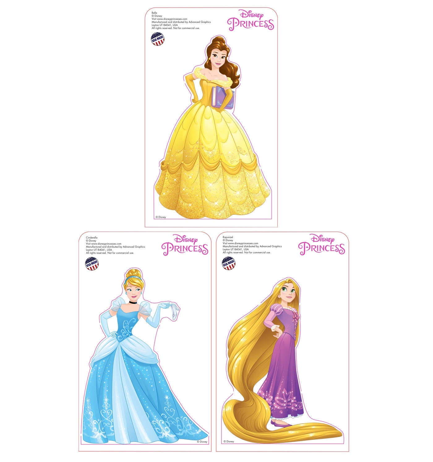 Mini Disney Princesses 3 pack Cardboard Cutout Free Shipping – Life Size Custom Cutouts