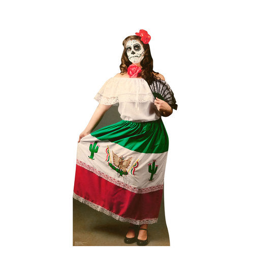 Day of The Dead Woman Posing Cardboard Cutout