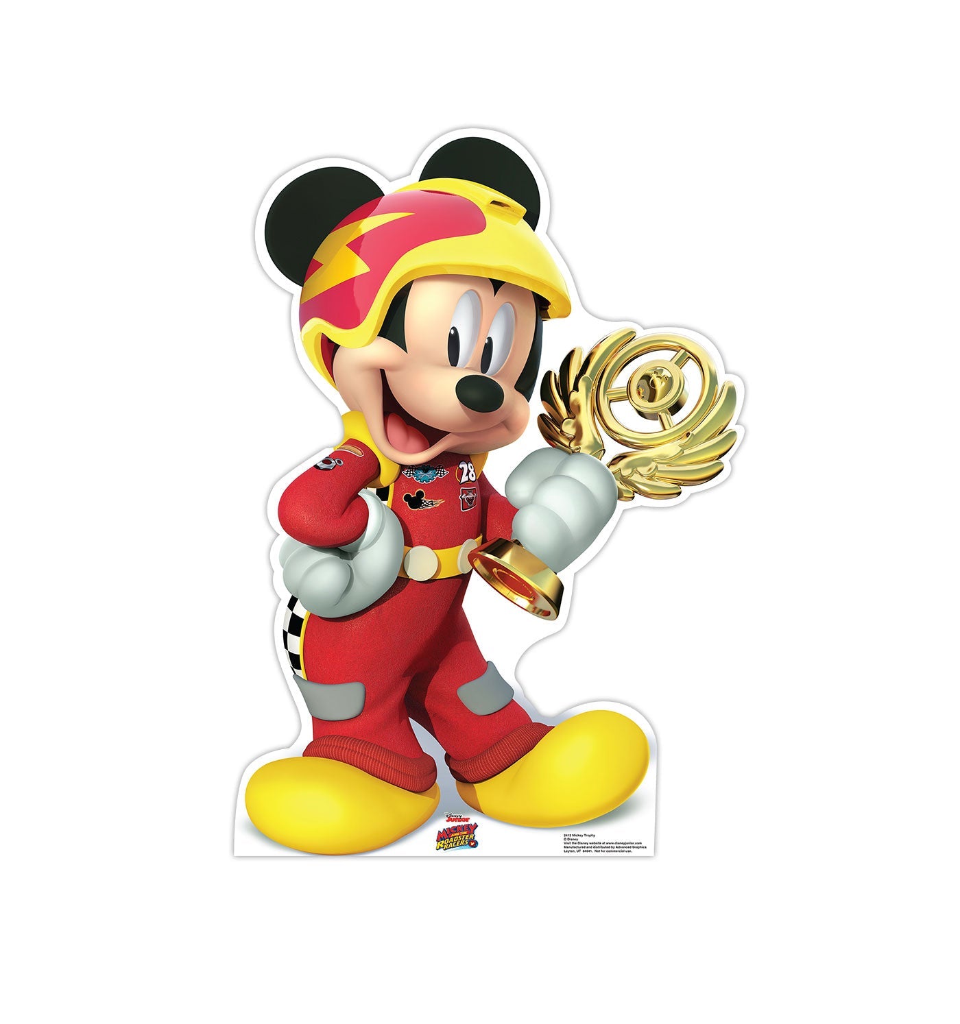 Mickey Trophy Roadster Racers Cardboard Cutout