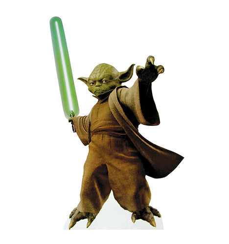 Yoda with Lightsaber Cardboard Cutout