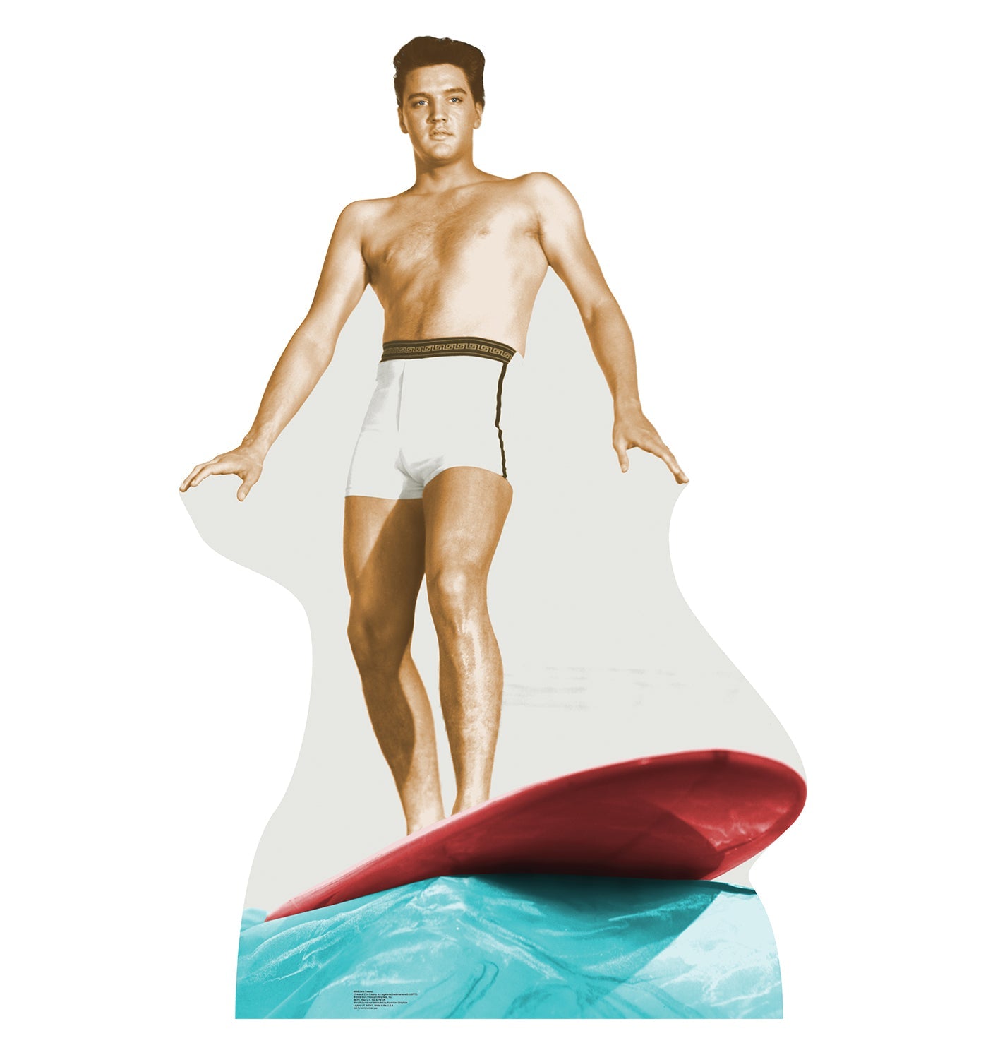 Elvis Surfing Cardboard Cutout