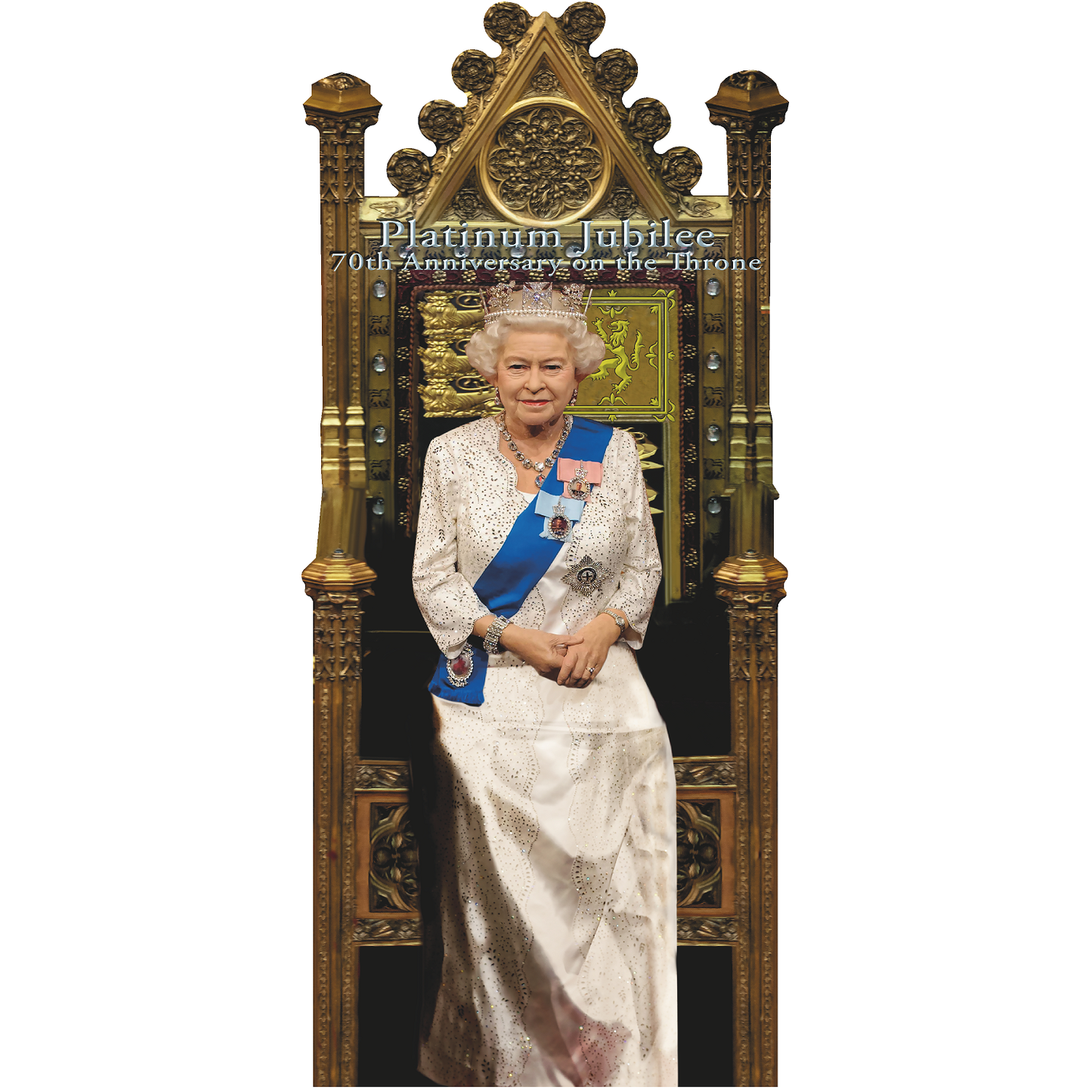 Queen Elizabeth II 70 70th Platinum Jubilee Throne Parliament Cardboard Cutout
