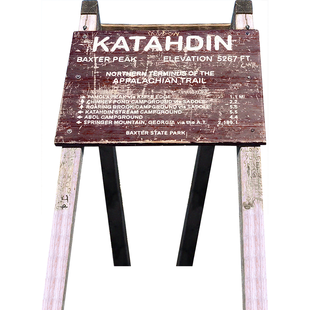 Mount Katahdin End Sign Cardboard Cutout