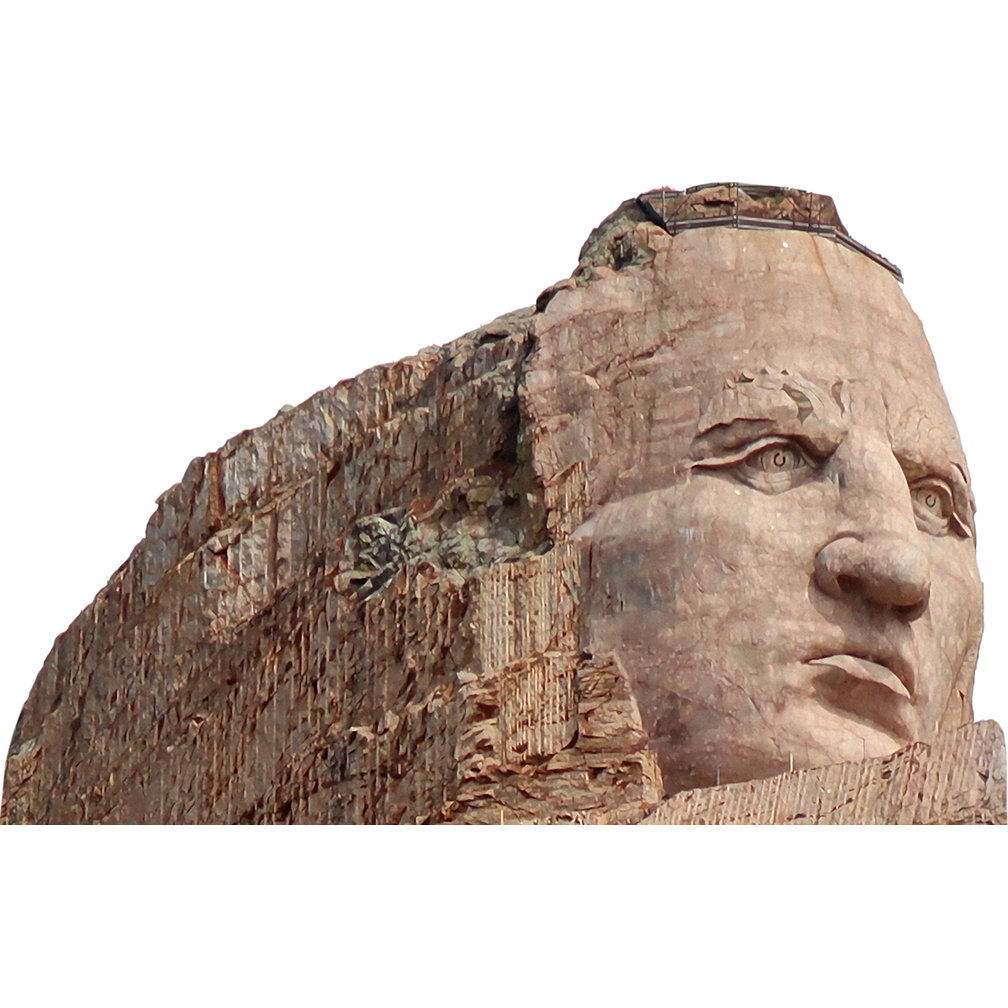 Crazy Horse Memorial Statue in Construction Cardboard Cutout