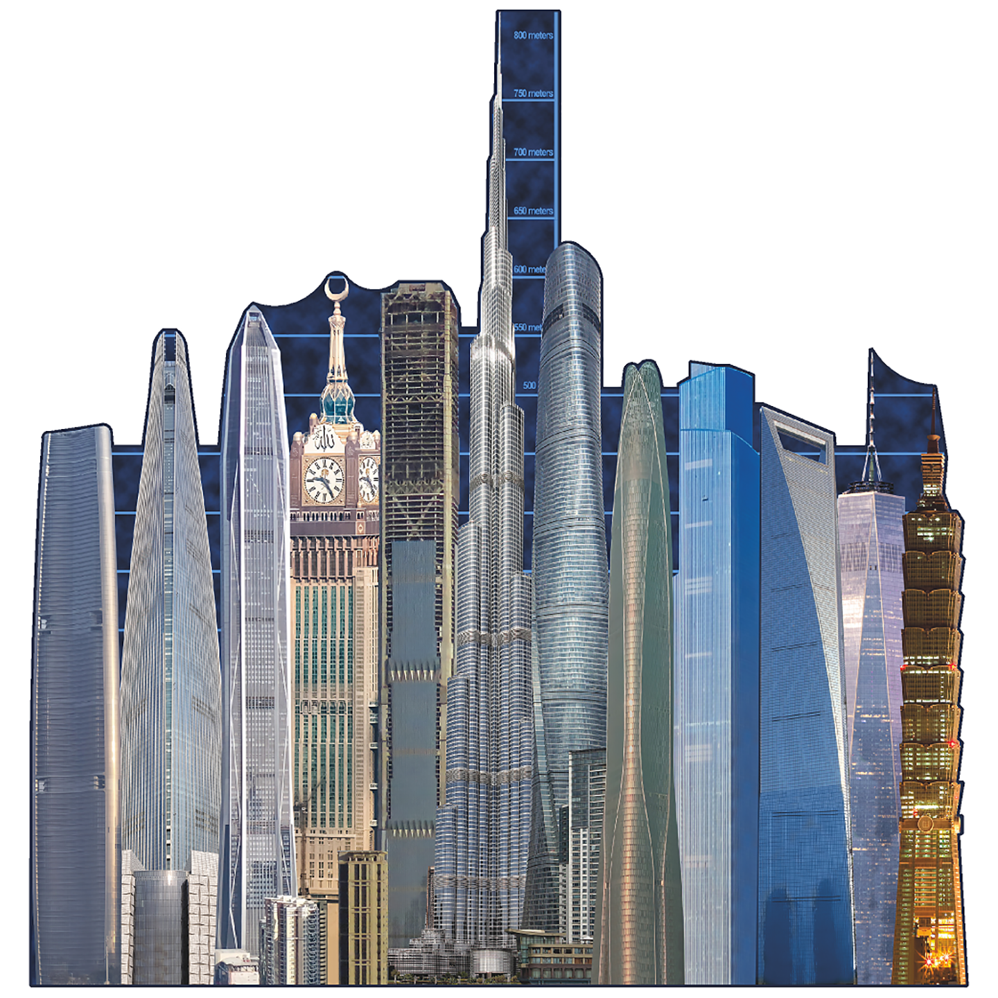 Worlds Tallest Buildings Top 12 Scale Cardboard Cutout Free Shipping ...