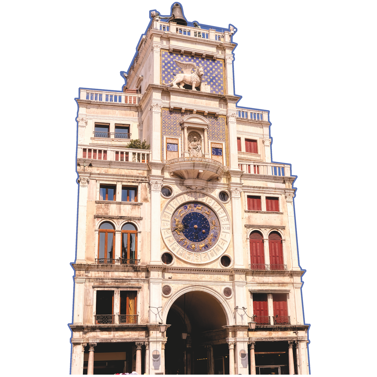 St Mark's Clocktower Torre dell Orologio Venice Italy Cardboard Cutout