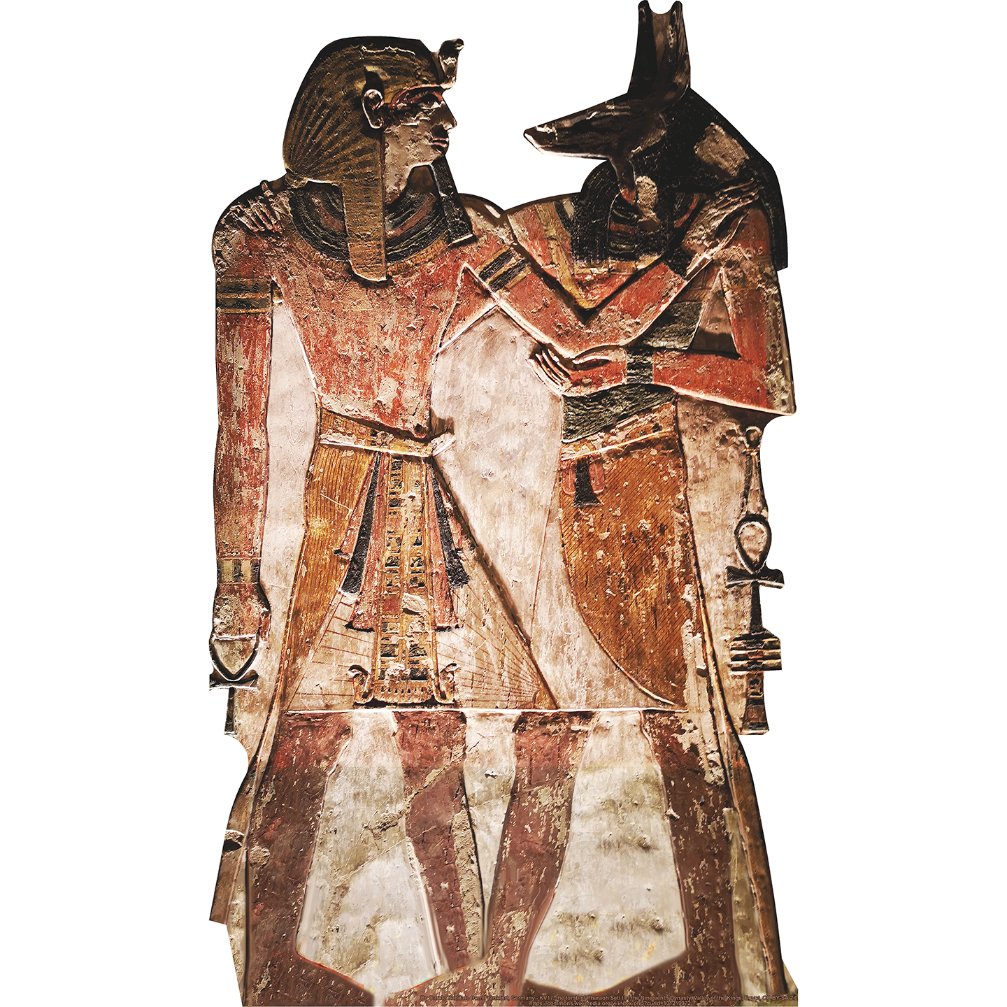 Seti the I and Anubis Painting Cardboard Cutout