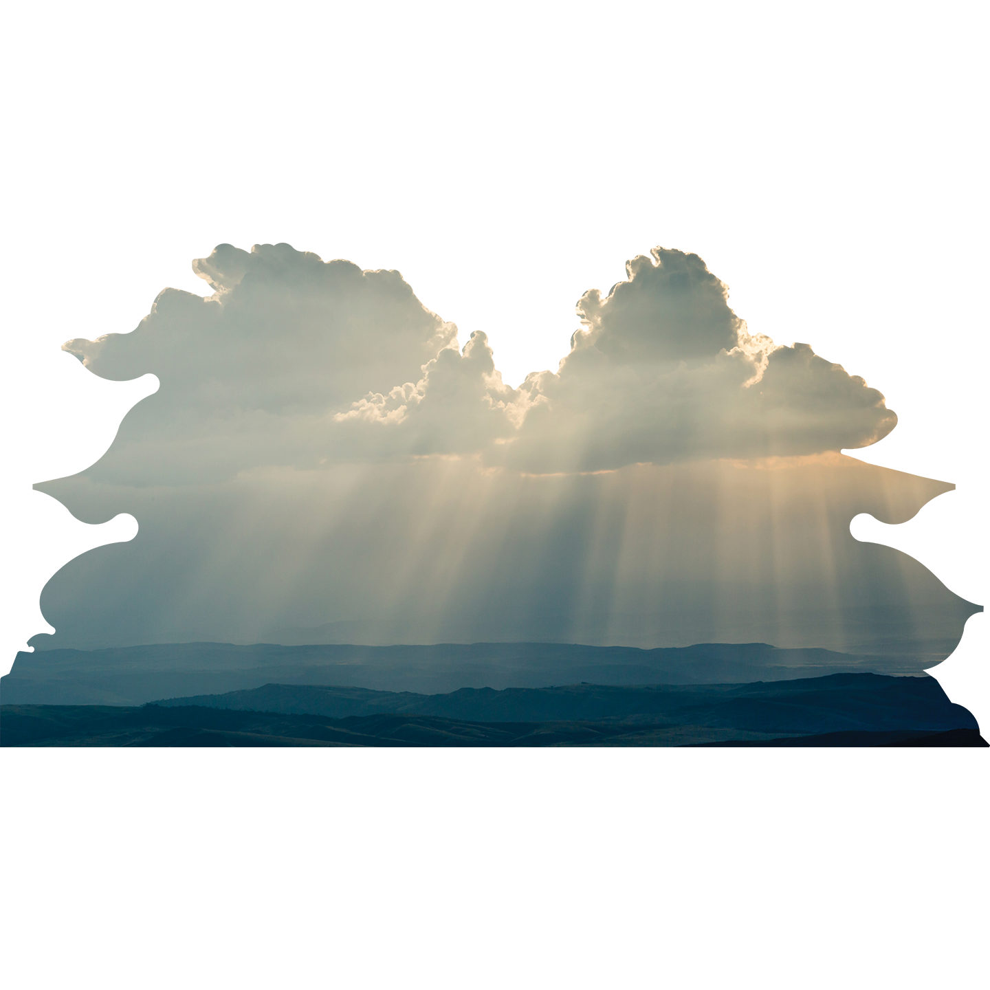 Sun Rays Through Clouds Cardboard Cutout