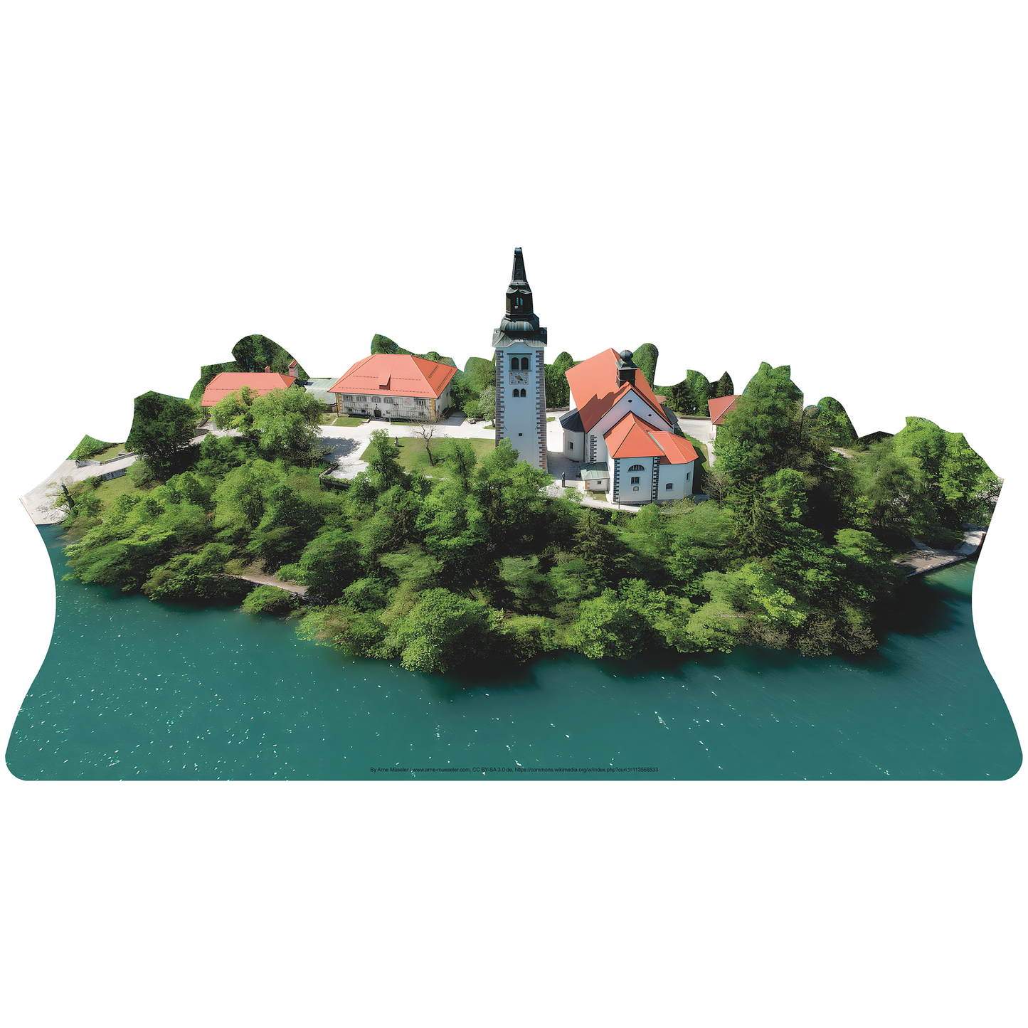Lake Bled Island Slovenia Alps Castle Cardboard Cutout