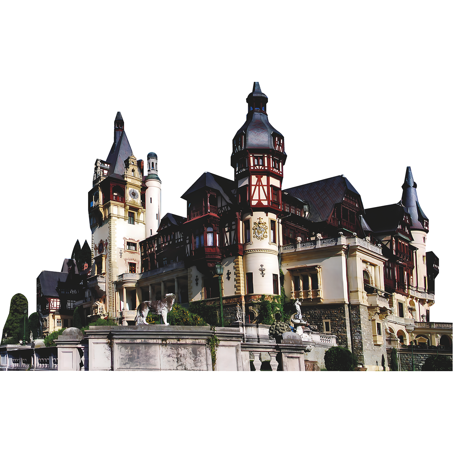 Peles Castle Romania Castle Carpathian Mountains Cardboard Cutout