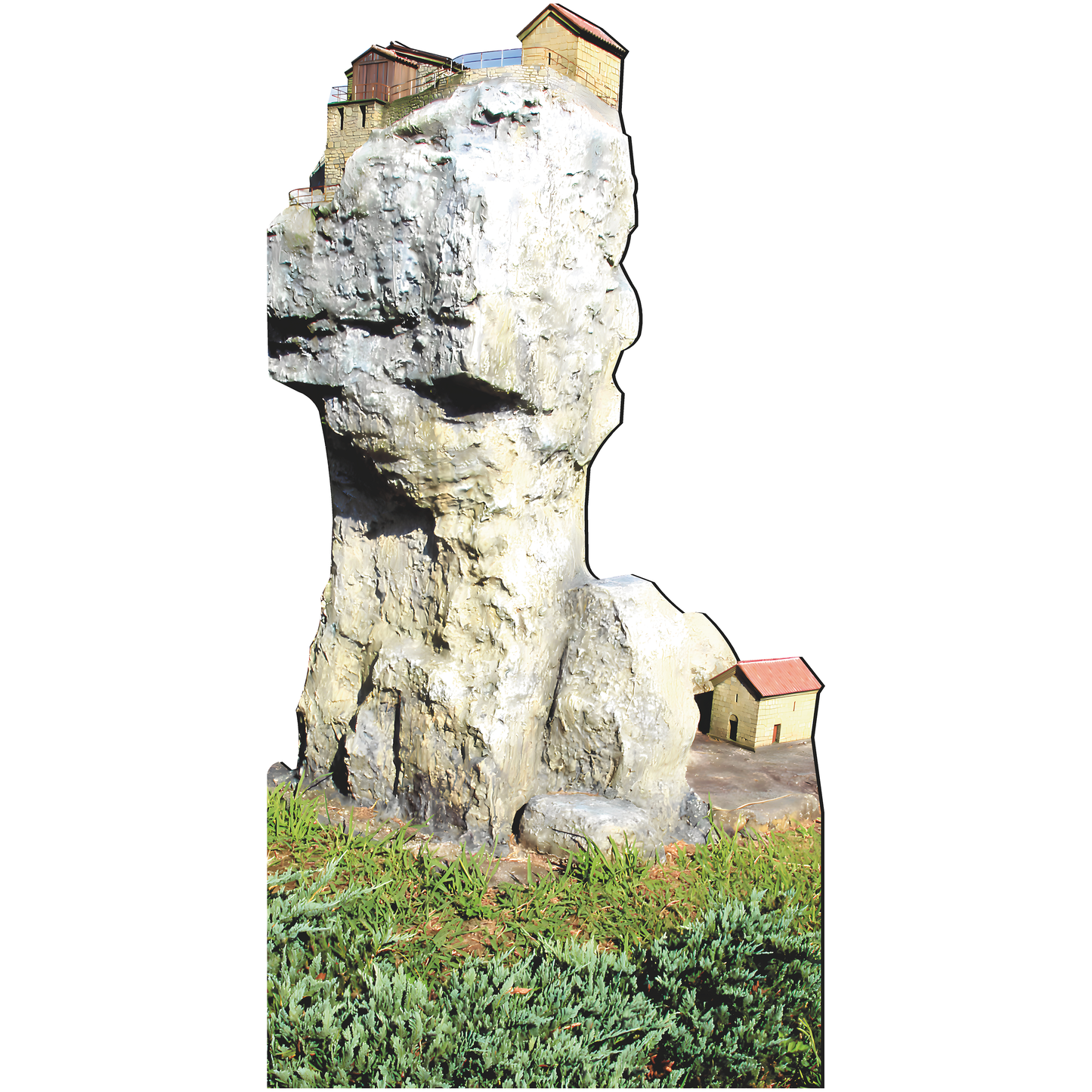 Katskhi Pillar Isolated Church Building Mountain Peak Cardboard Cutout