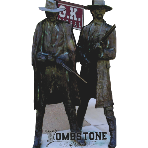 OK Corral Gunfight Wyatt Earp Doc Holiday Tombstone Arizona Monument Cardboard Cutout
