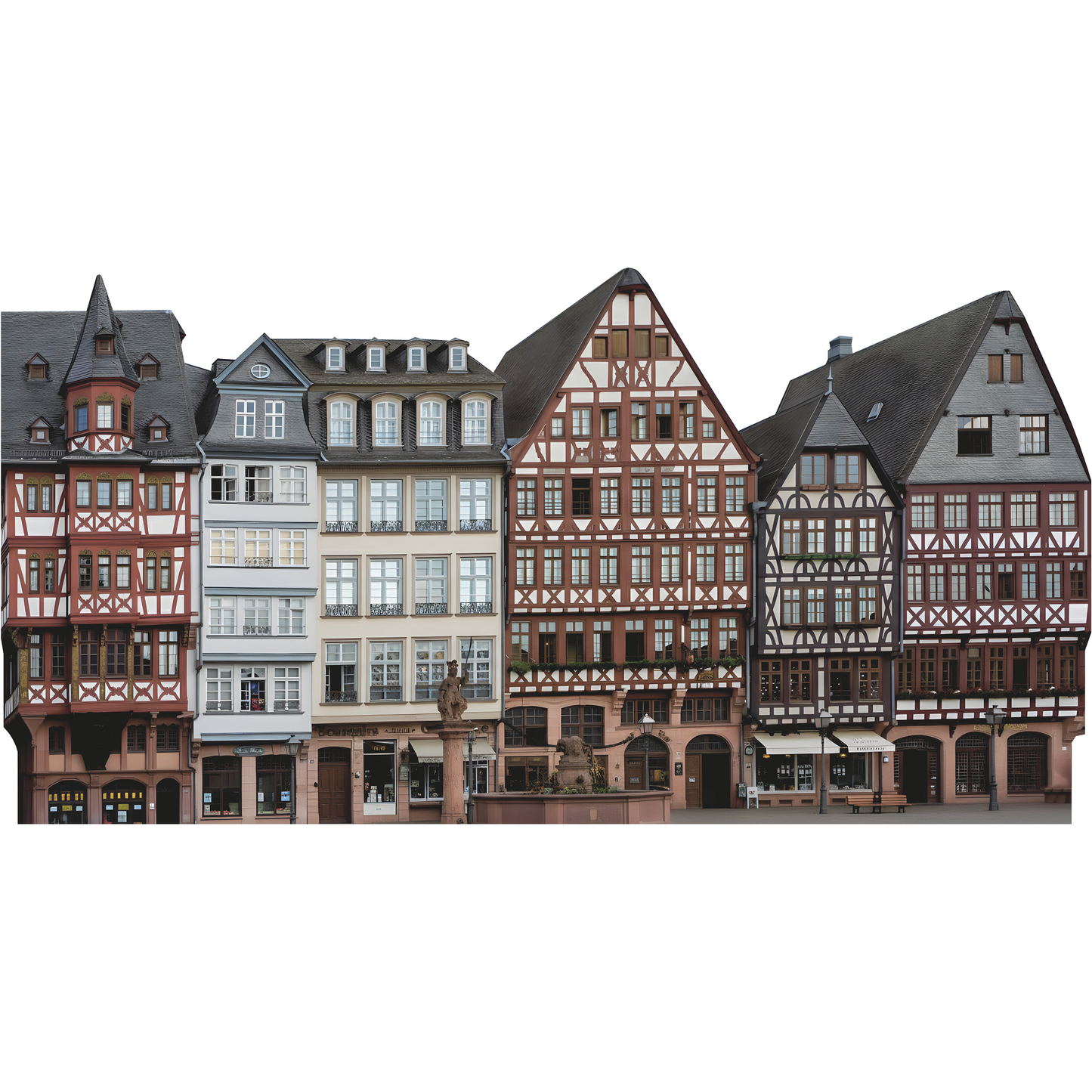 Frankfurt German Building Complex Reconstruction World War II Era