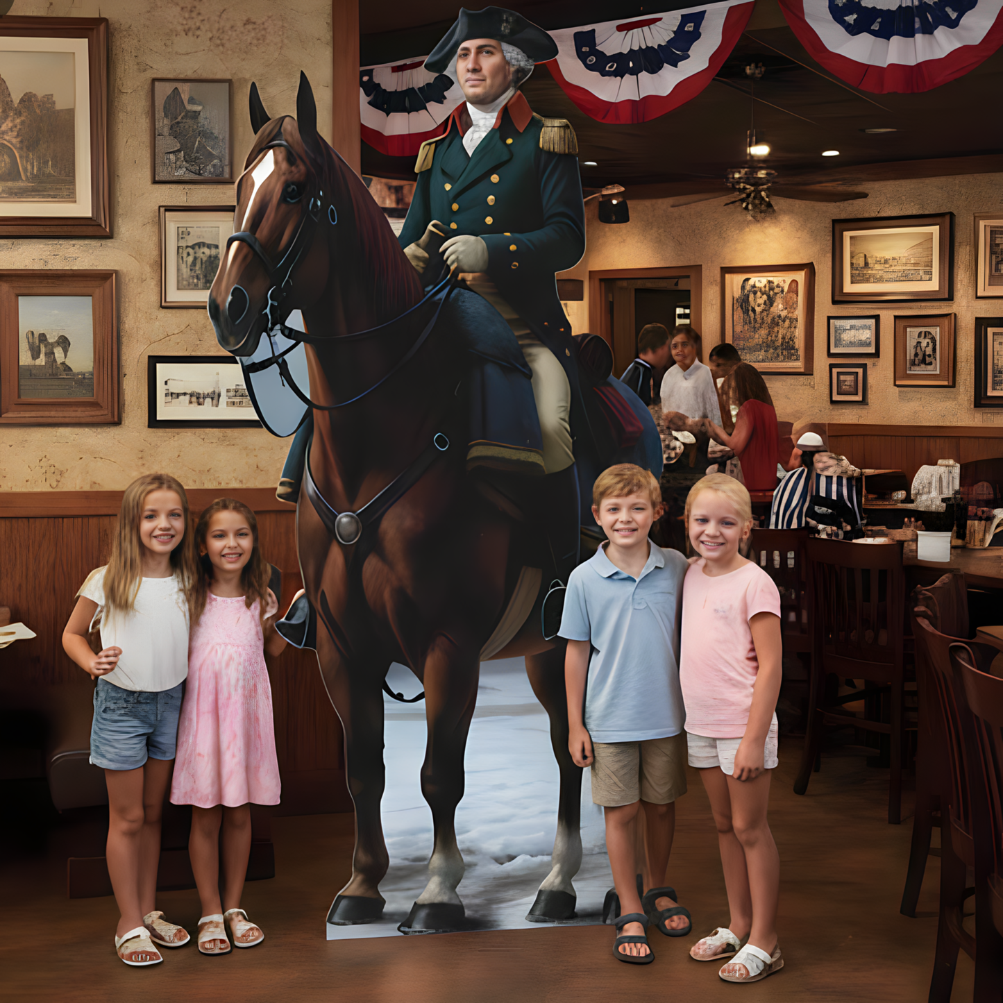 George Washington On Horse Valley Forge Cardboard Cutout