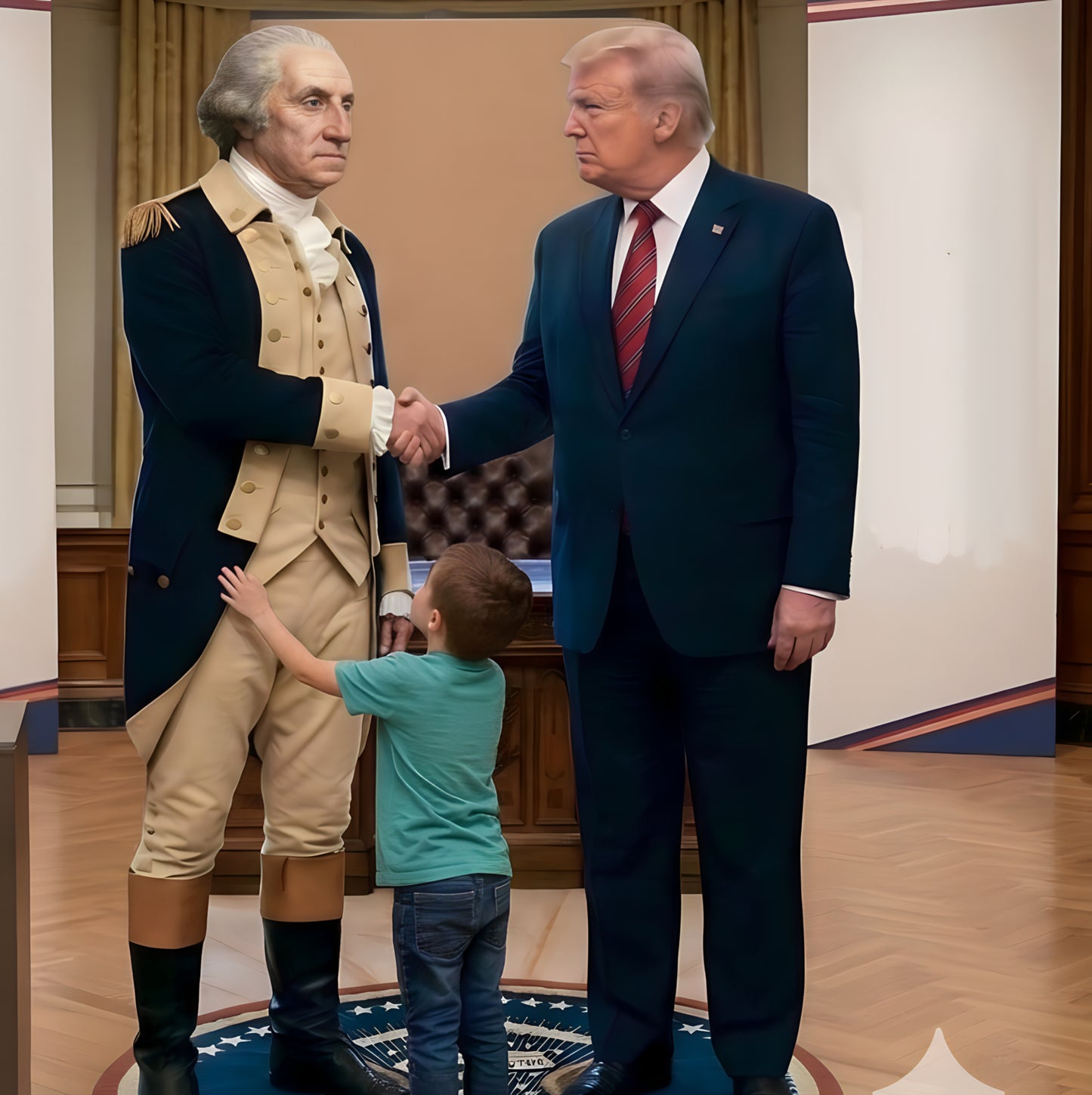 President Donald Trump George Washington White House Meeting Cardboard Cutout
