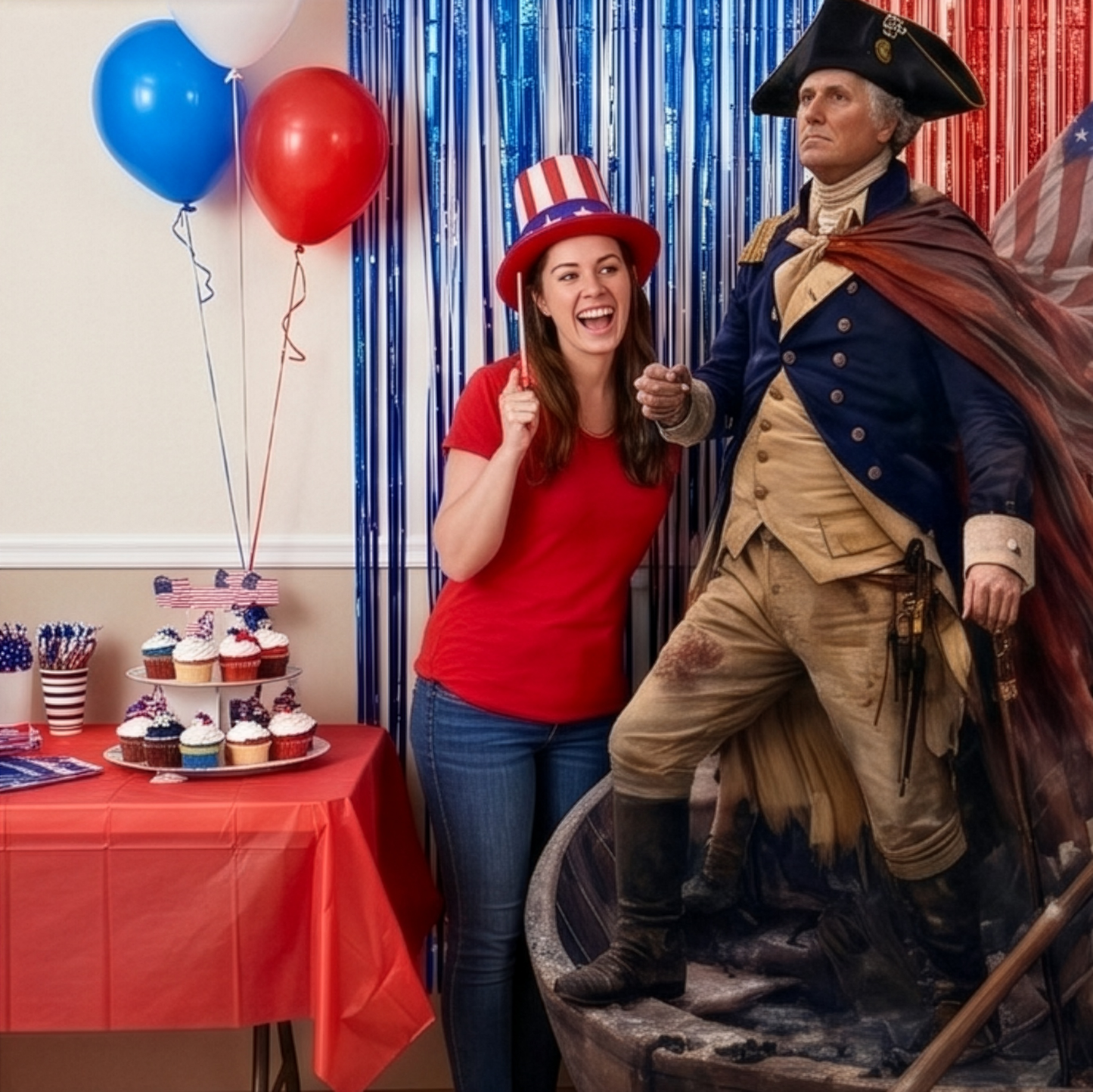 Washington Crossing Delaware Cardboard Cutout