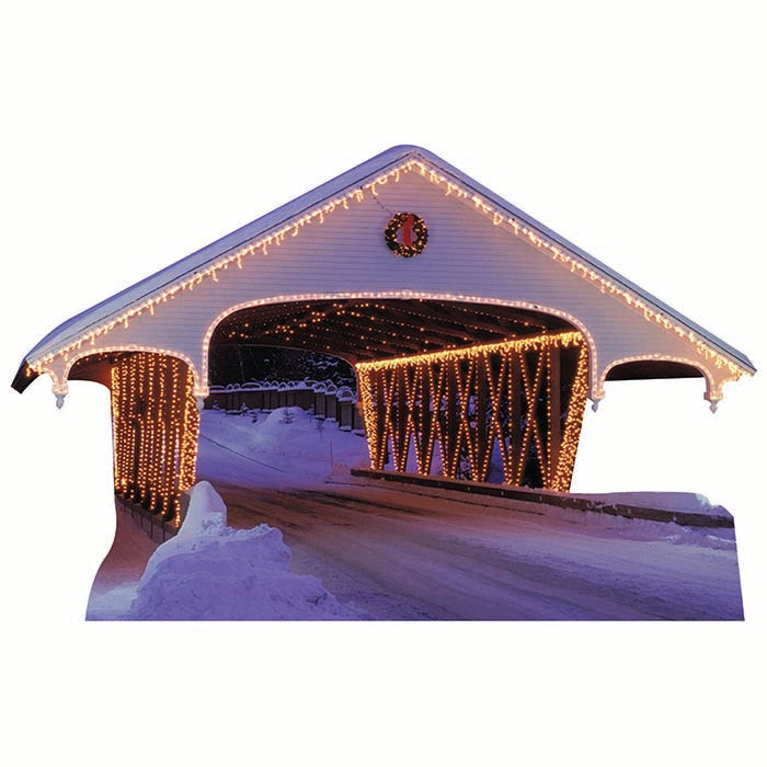 Christmas Covered Bridge Cardboard Cutout