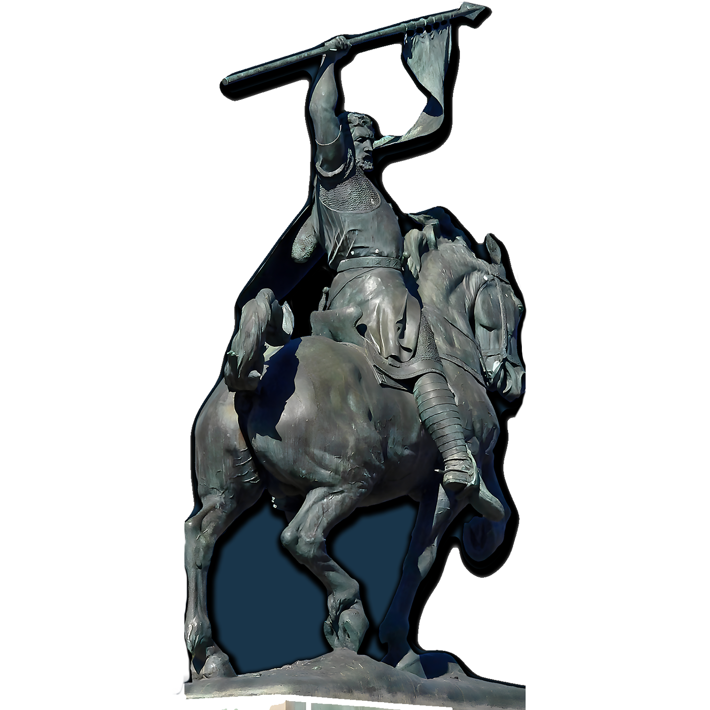 El Cid Knight War Lord Horse Spear Flag Statue Cardboard Cutout