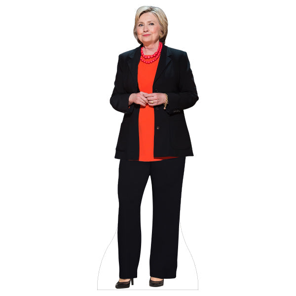 Hillary Clinton Orange Shirt Black Suit Cardboard Cutout