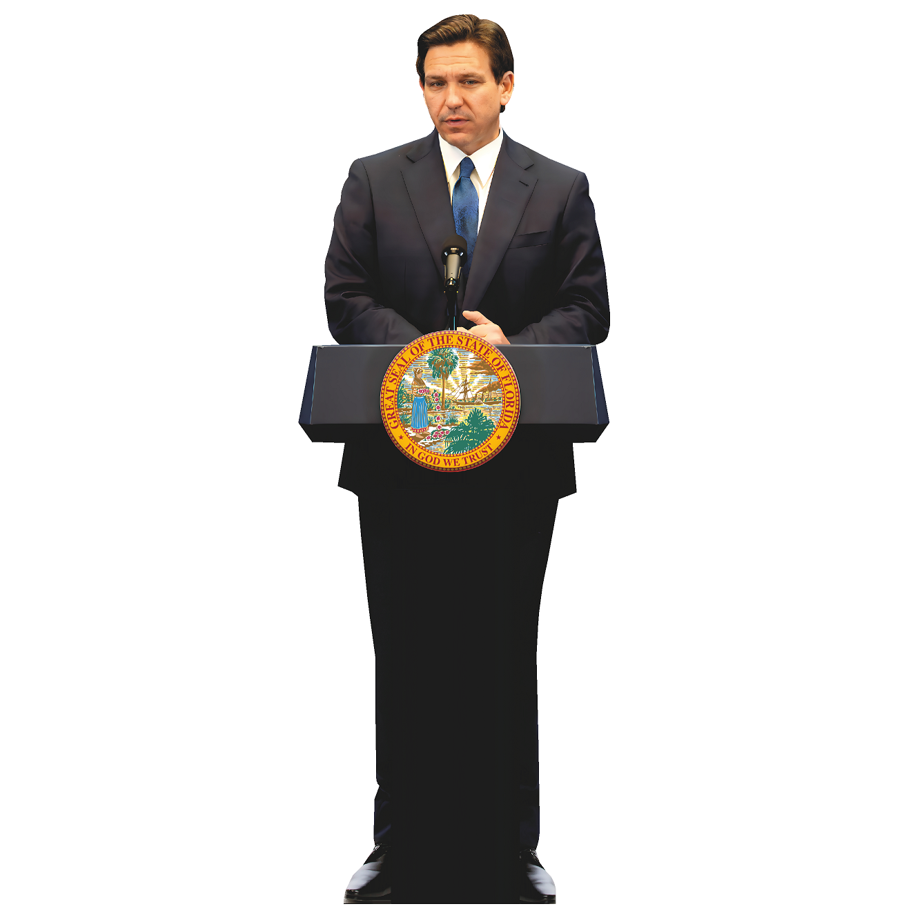 Ron DeSantis Podium Florida Seal Podium Cardboard Cutout