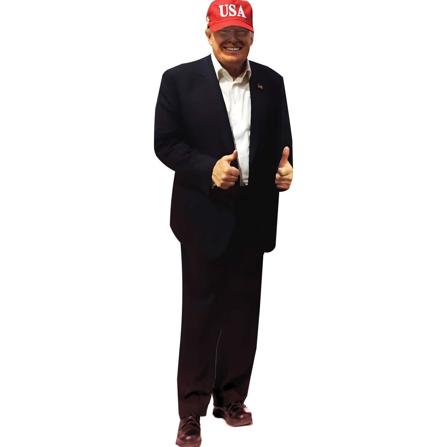 Donald Trump Red USA Hat Thumbs Up Cardboard Cutout