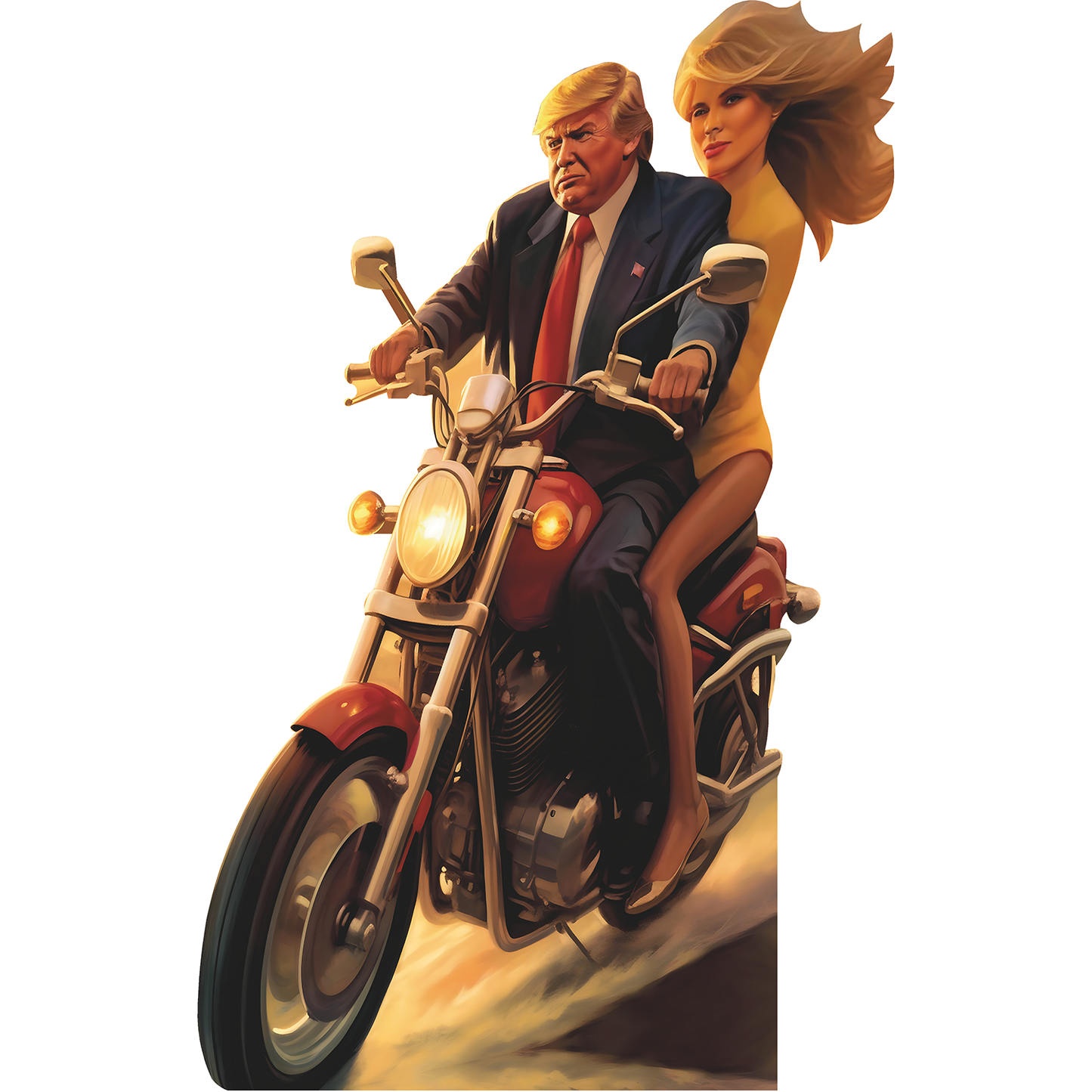 Donald Melania Trump Biker Motorcycle Cardboard Cutout