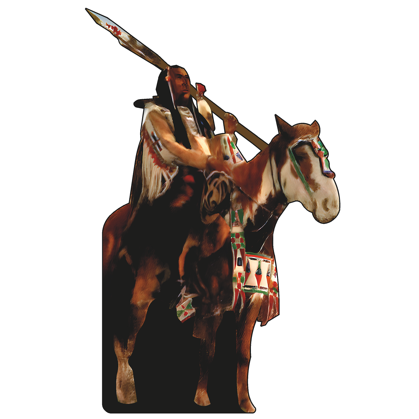 Hidatsa War Chief on Horse Cardboard Cutout