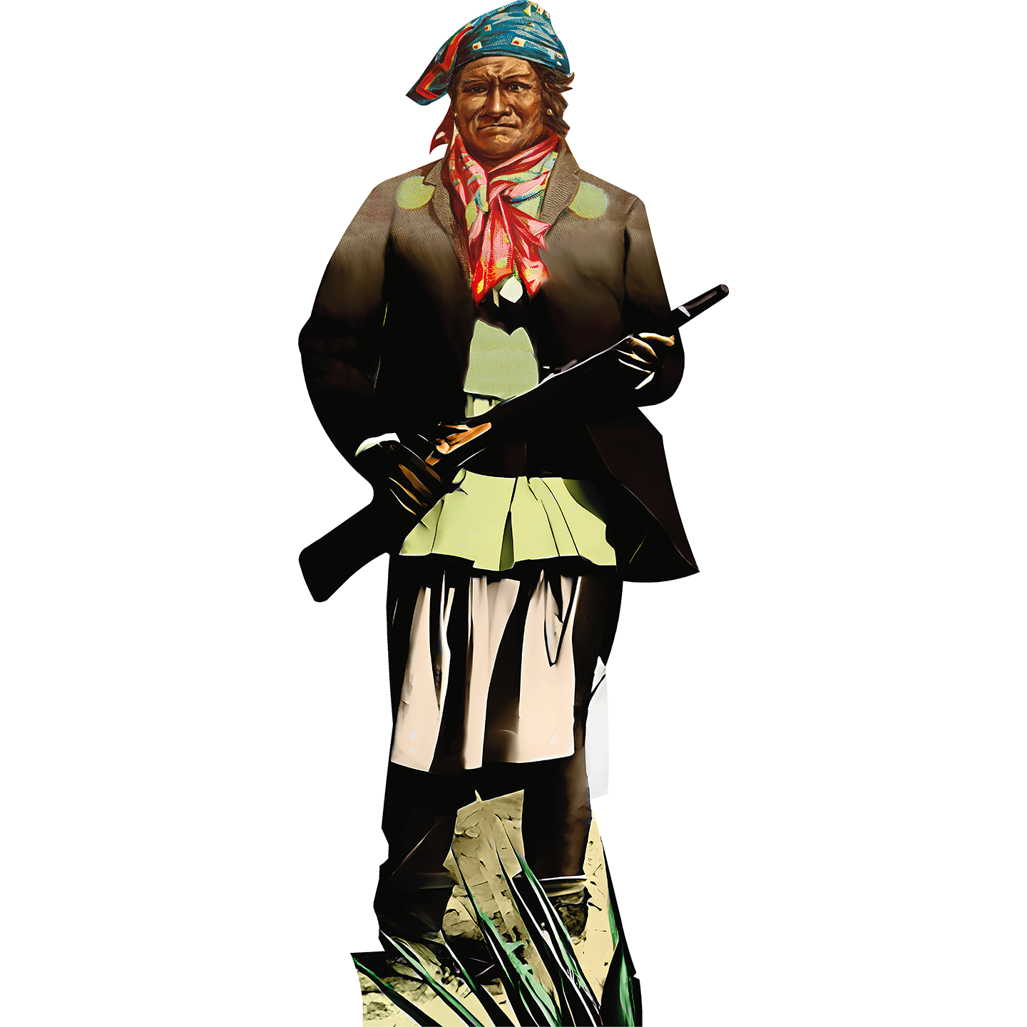 Geronimo Apache Chief Shotgun Old West Colorized Cardboard Cutout