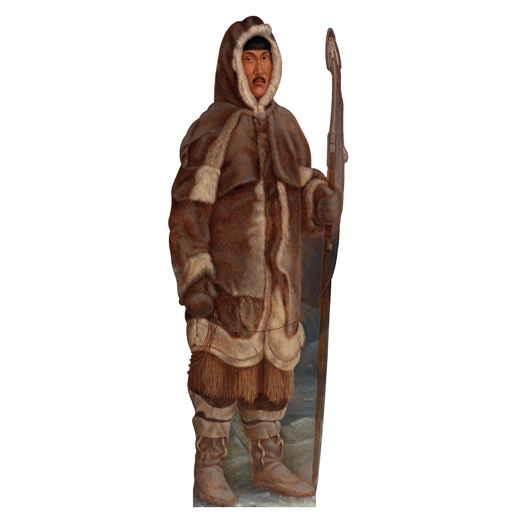 Eskimo Man Alaska Native with Ice Scoop Cardboard Cutout