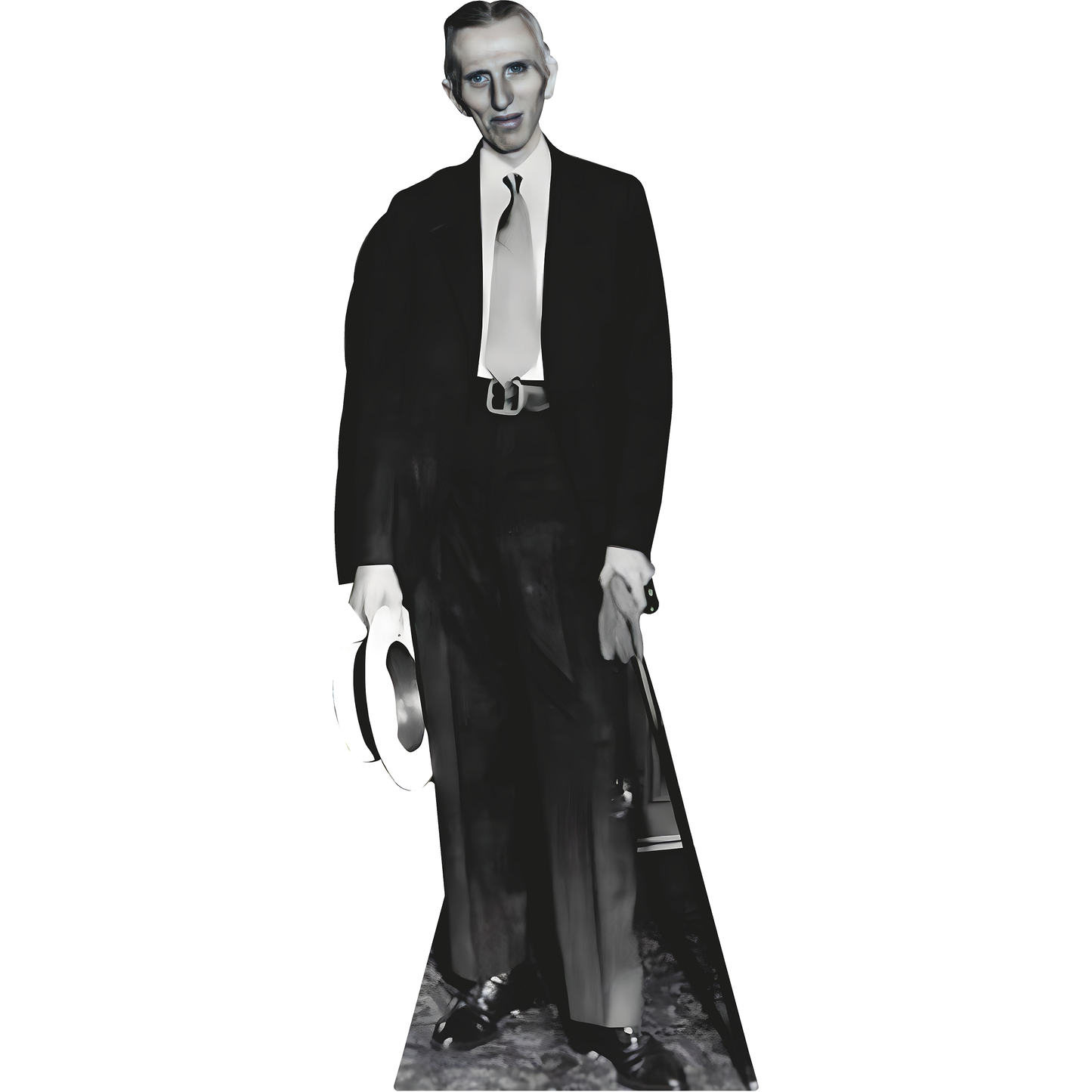 Nikola Tesla Hat and Cane Cardboard Cutout