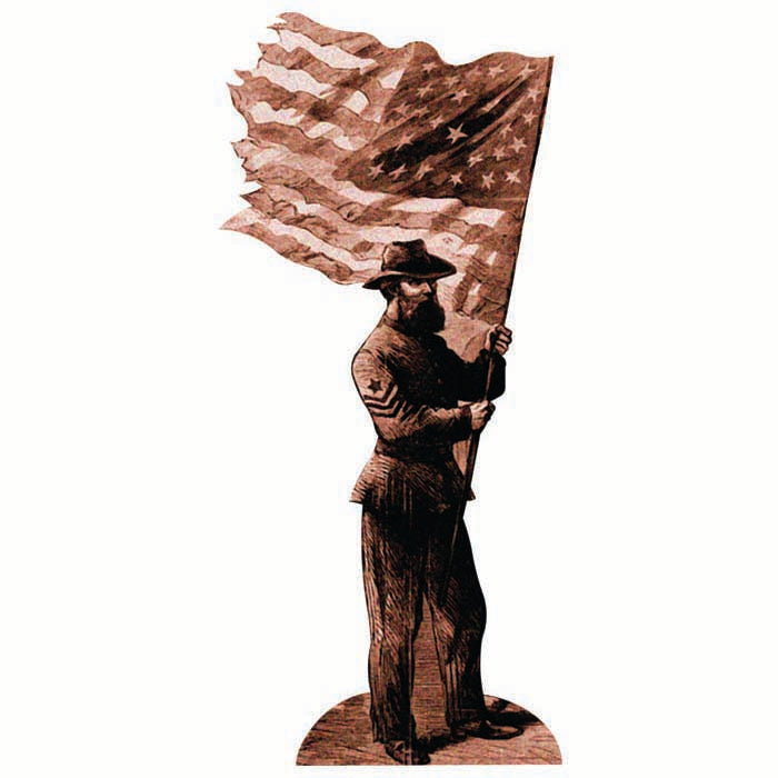 Union Soldier with flag Cardboard Cutout