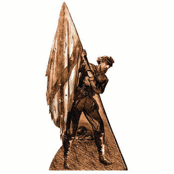 Confederate Soldier With Flag Cardboard Cutout