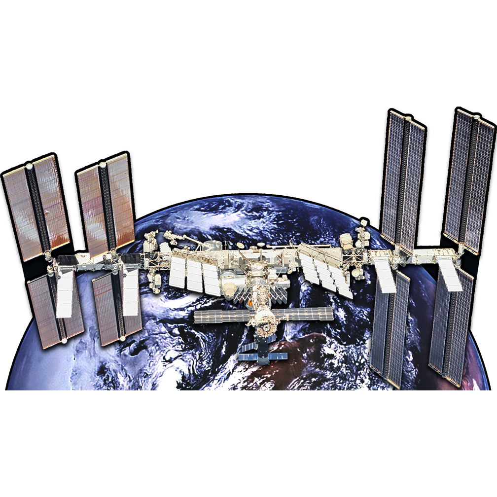 International Space Station over Earth Cardboard Cutout