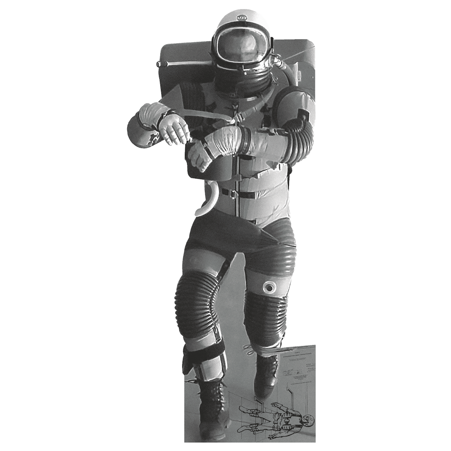 NASA Astronaut 1966 Lunar Gravity Space Suit Cardboard Cutout