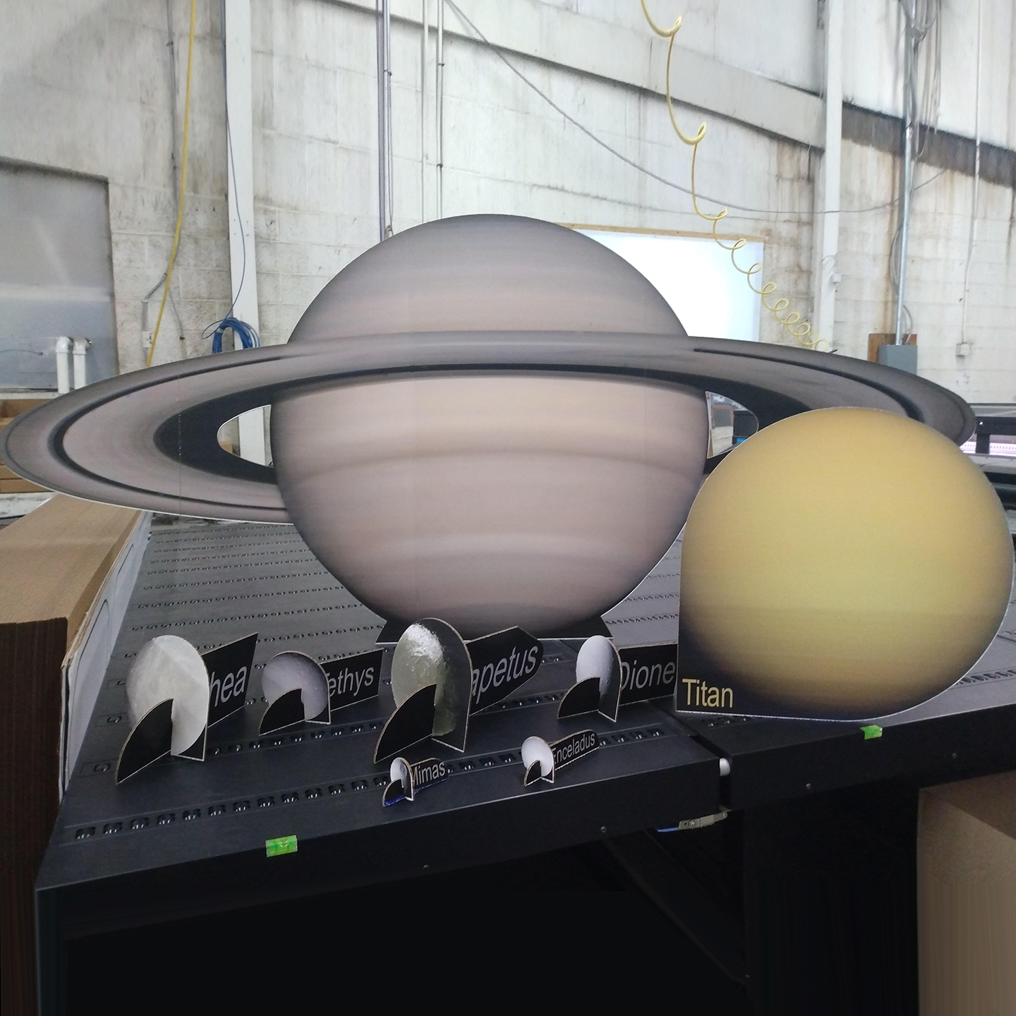 NASA Solar System Saturn and 7 Moons 90inches Wide Cardboard Cutout
