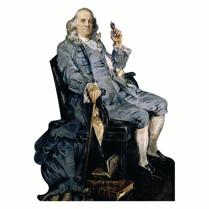 Benjamin Franklin Chair Cardboard Cutout