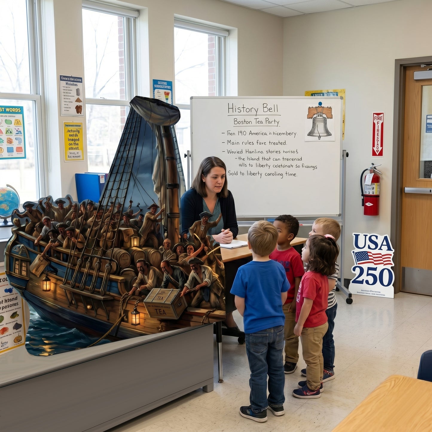 American History Boston Tea Party Protest Ship Cardboard Cutout Standee Standup