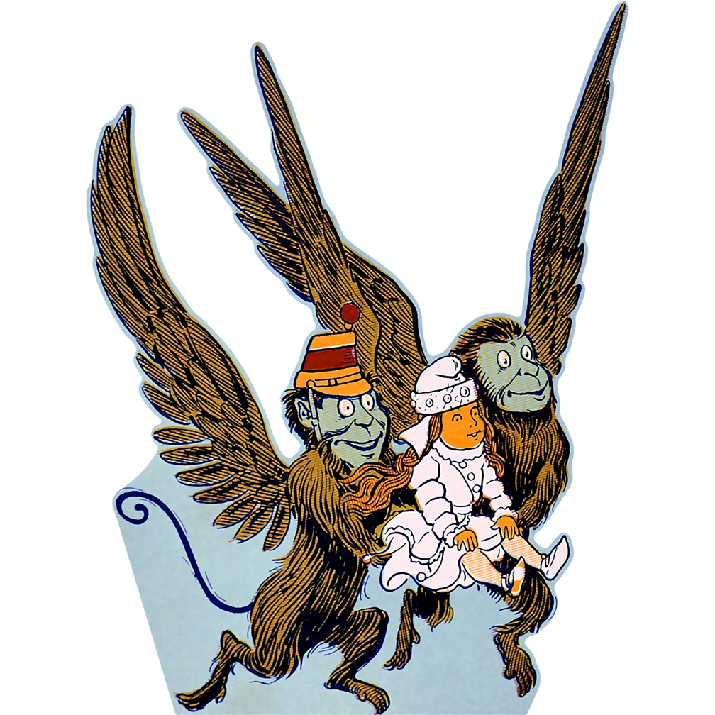 Wizard of Oz Winged Monkeys and Dorothy 1990 May 17 Cardboard Cutout