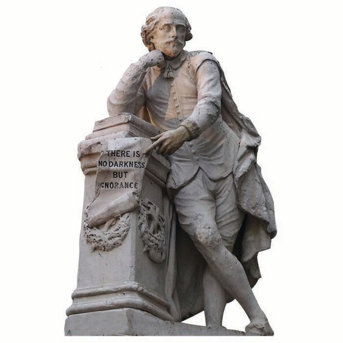 William Shakespeare There Is No Darkness Statue Cardboard Cutout