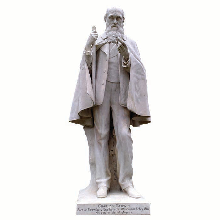 Charles Darwin Satue Standing Cardboard Cutout