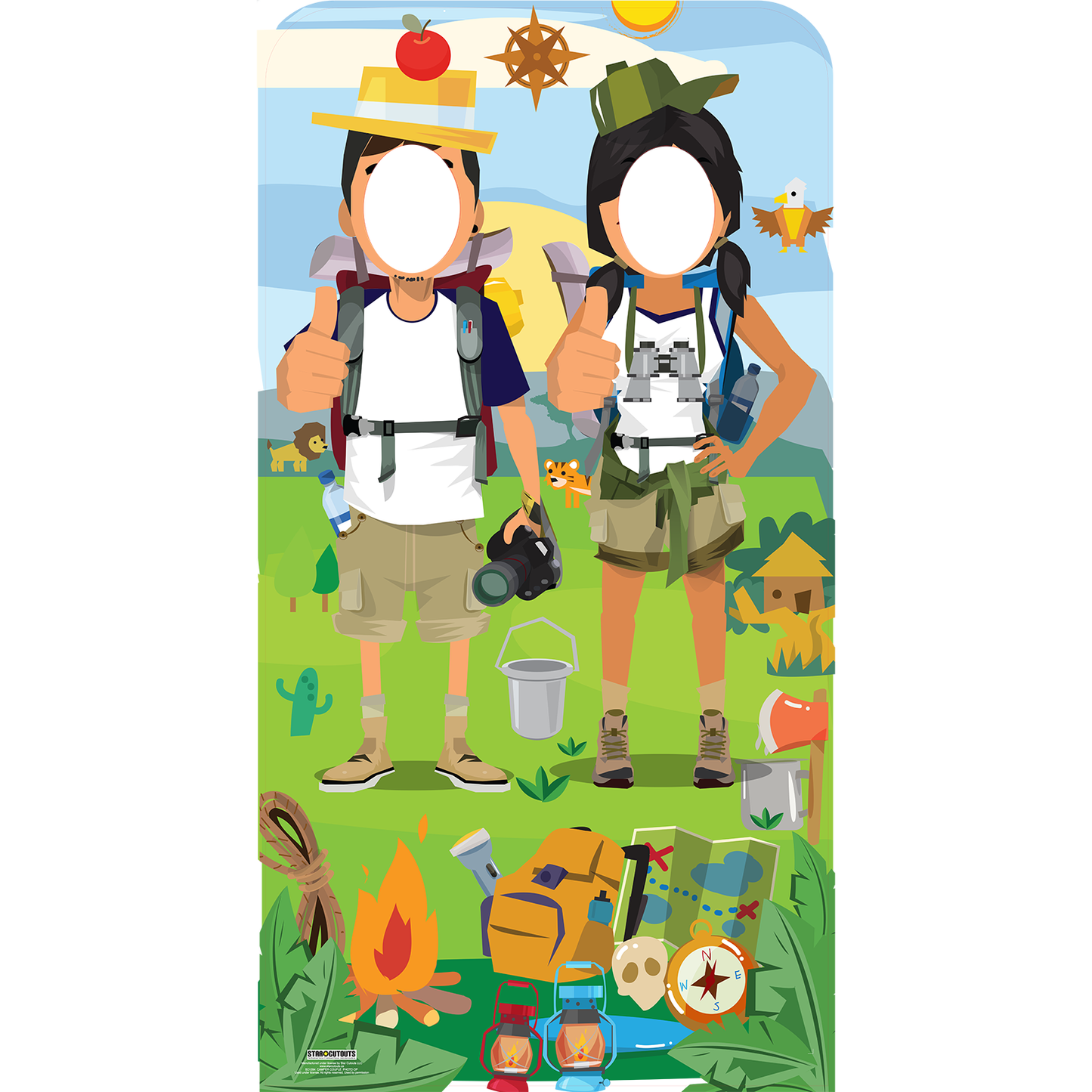 Camping Stand In Cardboard Cutout