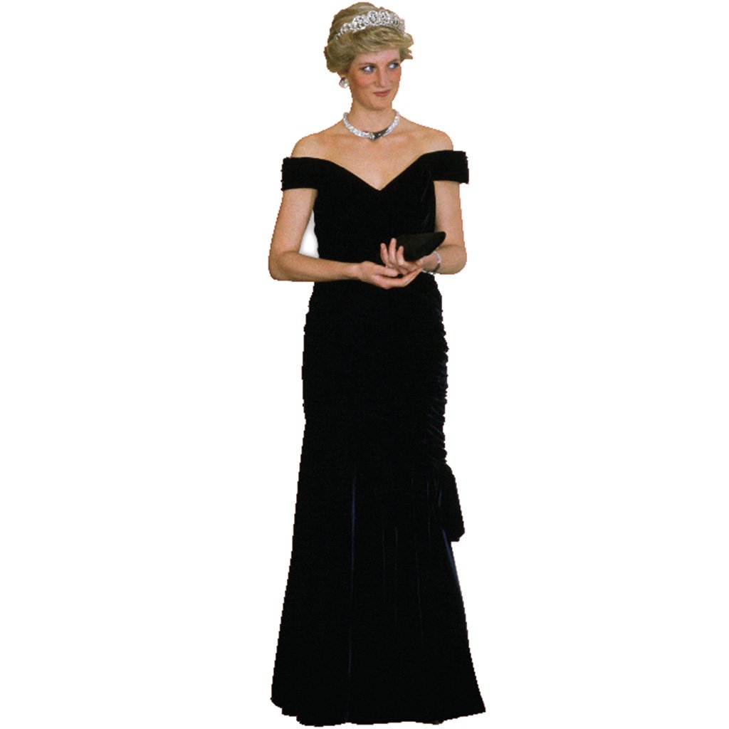 Princess Diana Black Gown Cardboard Cutout