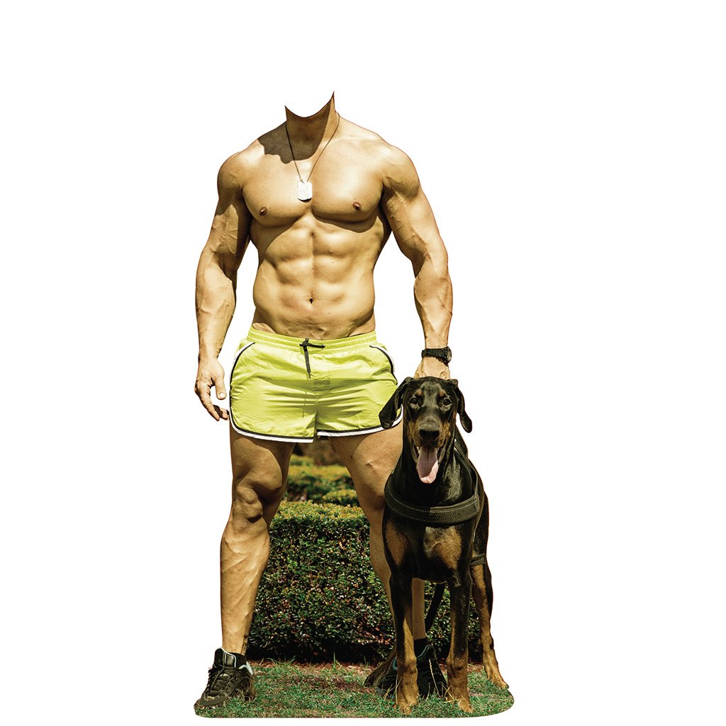Dog Walker Stand In Cardboard Cutout