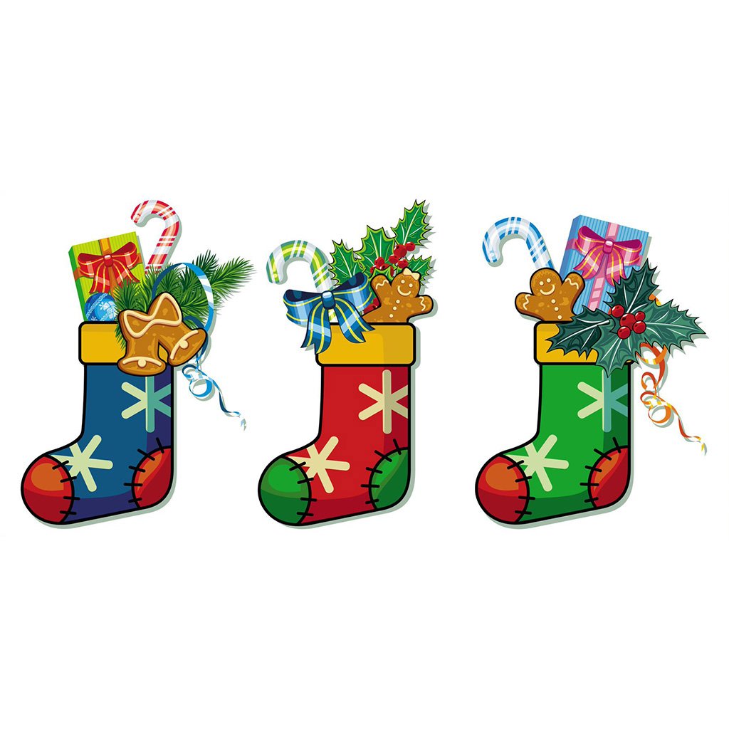 Christmas Stocking 3pcs Cardboard Cutout