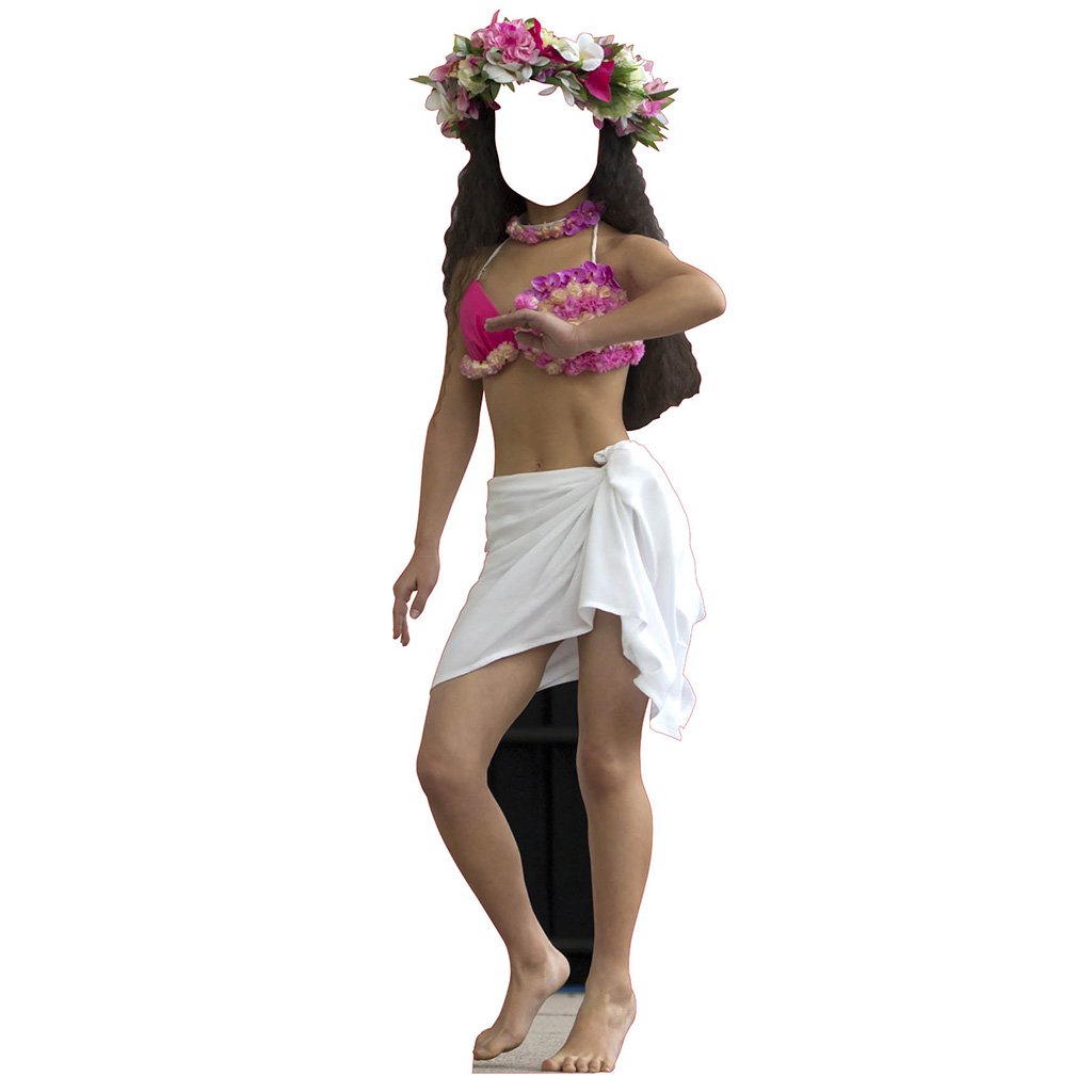 Hula Dancer Female Chilld Stand In Cardboard Cutout