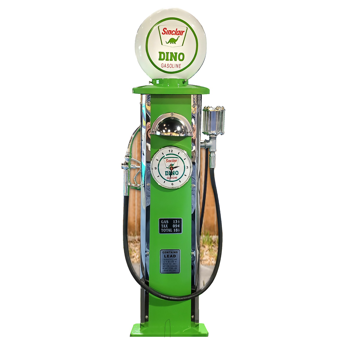 Green Dino Gas Pump Cardboard Cutout