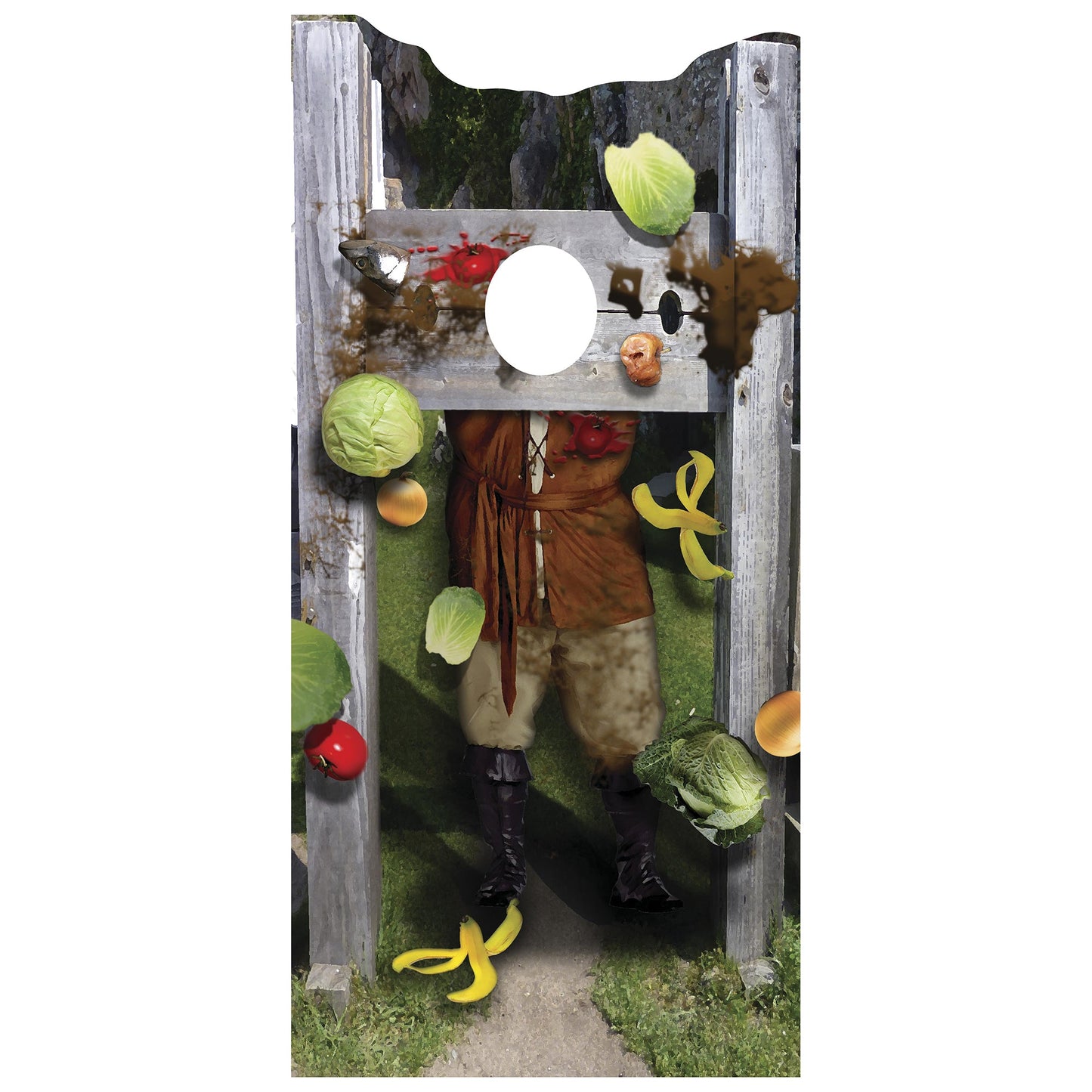 Medieval Stocks Stand In Cardboard Cutout