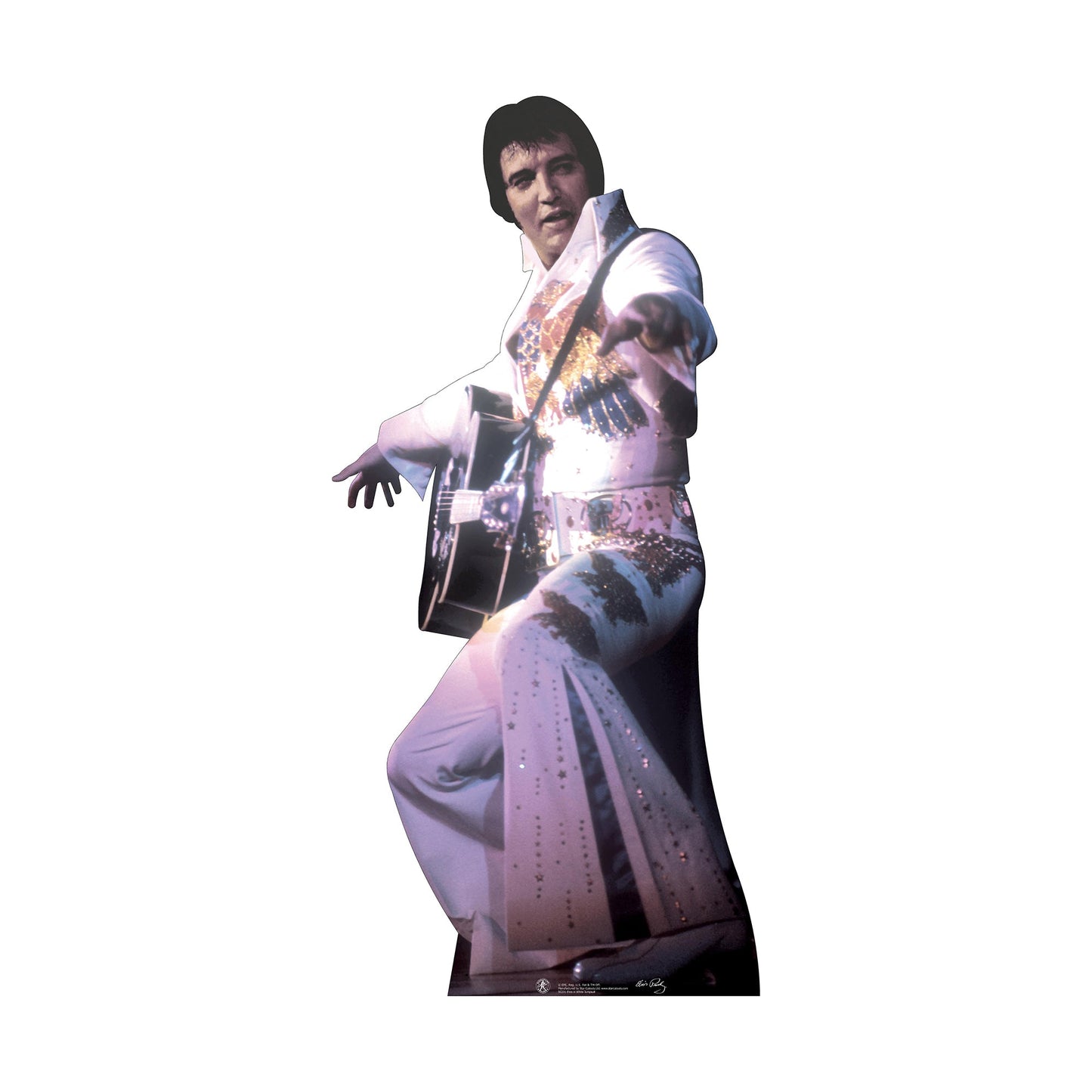 Elvis Presley With Guitar White Jumpsuit Cardboard Cutout